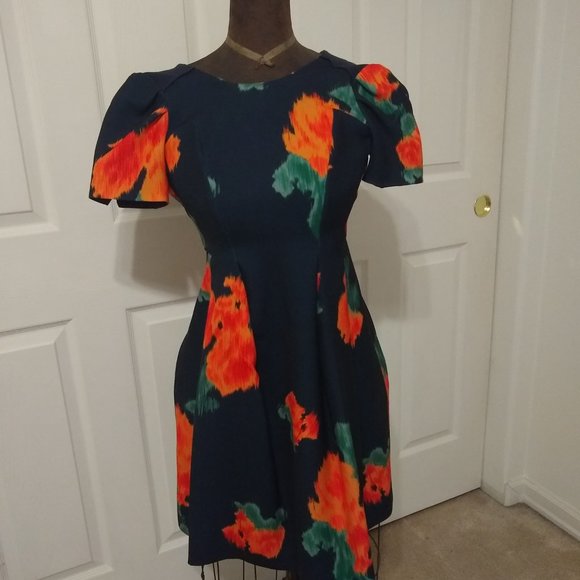 Anthropologie Red Poppy A-Line Dress Size 0 - Picture 4 of 6